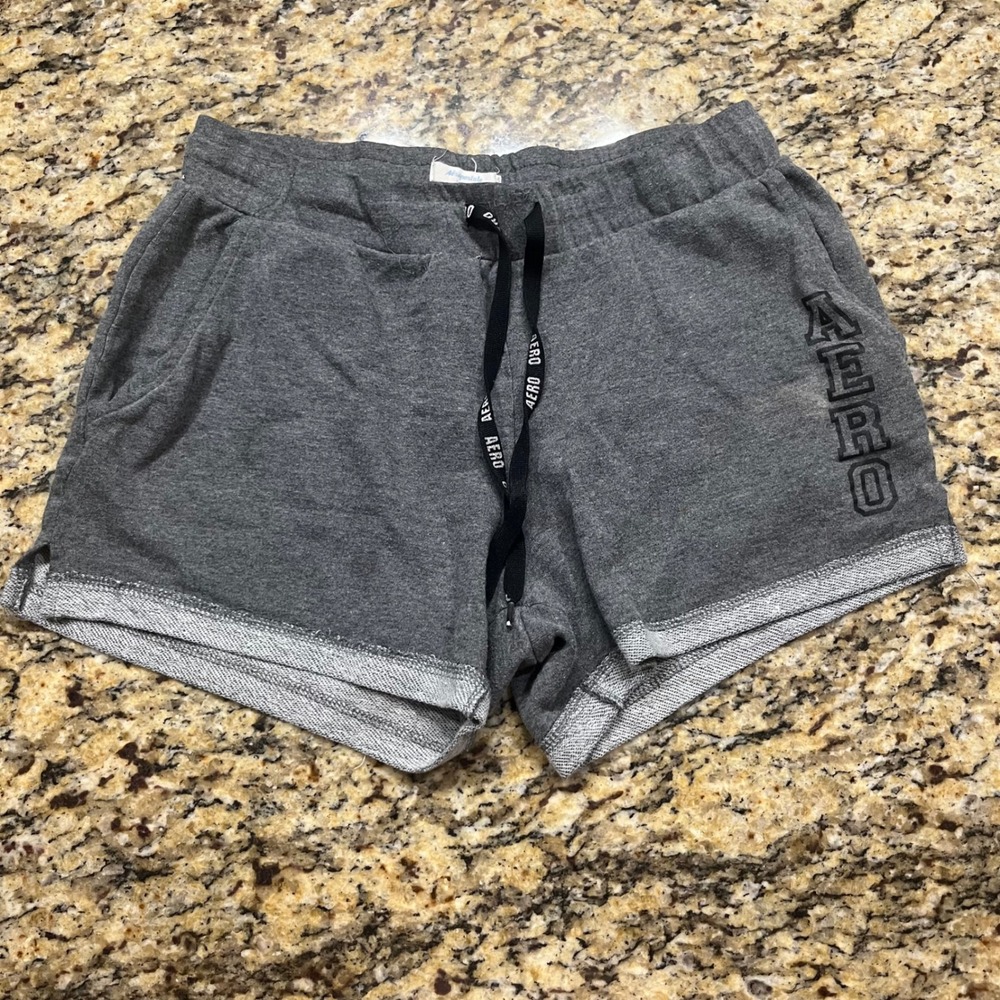 Aeropostale Sport Womens Gray French Terry Lounge Athletic Shorts Size S Logo